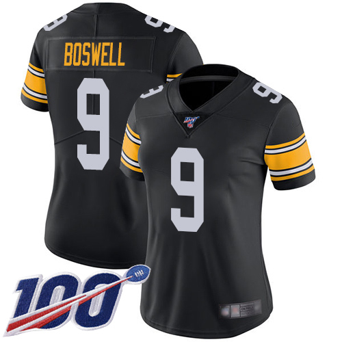 Women Pittsburgh Steelers Football #9 Limited Black Chris Boswell Alternate 100th Season Vapor Untouchable Nike NFL Jersey->pittsburgh steelers->NFL Jersey